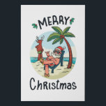 Lienzo De Imitación Christmas in July<br><div class="desc">Funny Christmas design featuring an illustration of Santa Claus relaxing at the beach under a palm tree on a little island. A perfect match for Christmas in July as well as for real Christmas in December.</div>