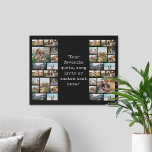 Lienzo De Imitación Cita personalizada de 32 Personalizados de Collage<br><div class="desc">Crea tu propio arte de pared de lienzo de cita personalizado. Incluye 32 de tus fotos favoritas y texto personalizado en tipografía de máquina de escribir vintage.</div>