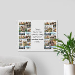 Lienzo De Imitación Cita personalizada de 32 Personalizados de Collage<br><div class="desc">Crea tu propio arte de pared de lienzo de cita personalizado. Incluye 32 de tus fotos favoritas y texto personalizado en tipografía de máquina de escribir vintage.</div>