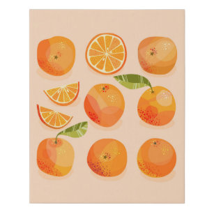 Lienzo De Imitación Citrus Naranja Art
