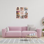 Lienzo De Imitación Colección fotográfica de personalizado rosa de oro<br><div class="desc">Un regalo único para una chica Quinceañera, 15 años, celebrando su vida con un collage de 8 fotos, fotos. Personalice y agregue su nombre y una fecha. Oro rosa de moda, fondo rosa rubor. El nombre está escrito con un guión moderno de estilo con letras a mano, número 15 con...</div>