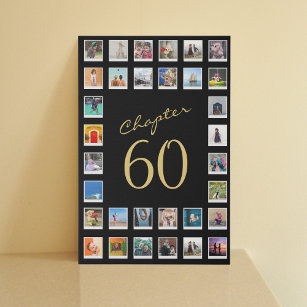 Lienzo De Imitación Collage de fotos 60º cumpleaños Capítulo 60 grande