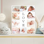 Lienzo De Imitación Collage de fotos Baby Love 10<br><div class="desc">Un collage de fotos imprimiendo como un lienzo falso para celebrar a tu bebé recién nacido. Personaliza con 10 fotos familiares. "AMOR" está escrito en el centro en un texto elegante. Un regalo perfecto para los padres,  abuelos,  tías y tíos nuevos.</div>