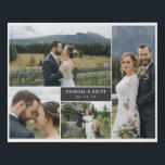 Lienzo De Imitación Collage de fotos de Boda de citas y nombres negros<br><div class="desc">El lienzo falso romántico al que puedes añadir cuatro de tus fotos bodas en diferentes dimensiones con tus nombres y la fecha boda en blanco contra negro mate. Lienzo falso de collage de fotos personalizado con fotos de bodas,  nombres y fecha de boda.</div>