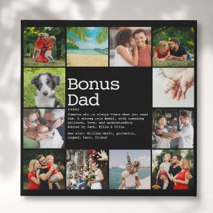 Lienzo De Imitación Collage de fotos de definición de bonus Dad Stepfa