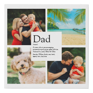 Lienzo De Imitación Collage de fotos de definición de padre padre pers