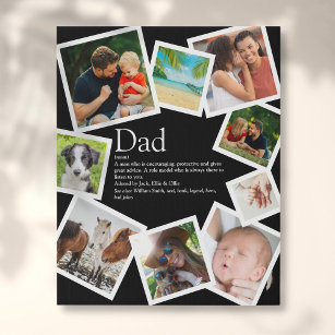 Lienzo De Imitación Collage de fotos de definición de papá 9 personali