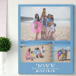 Lienzo De Imitación Collage de fotos de foto y texto personalizado de<br><div class="desc">Haz un dibujo de pared personalizado de foto-keepsake - imagen falsa de tela envuelta de Ricaso - agrega tus propias tres fotos y texto - foto collage keepsake regalos</div>
