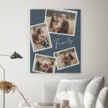 Lienzo De Imitación Collage de fotos de la familia de guiones modernos<br><div class="desc">Moderna Familia De Guiones 4 Collages de fotos Impresión De Tela Faux. Haga clic en el botón Editar/personalizar para personalizar este diseño con sus fotos y preferencias de color.</div>