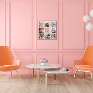 Lienzo De Imitación collage de fotos de personalizados rosados de rosa