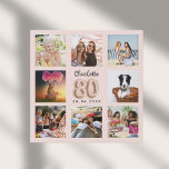 Lienzo De Imitación collage de fotos de personalizados rosados de rosa<br><div class="desc">Un regalo único para un cumpleaños número 80, celebrando su vida con un collage de 8 fotos, fotos propias. Personalice y agregue su nombre y una fecha. Oro rosa de moda, fondo rosa rubor. El nombre está escrito con un guión moderno de estilo con letras a mano, número 80 con...</div>