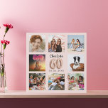 Lienzo De Imitación collage de fotos de personalizados rosados de rosa<br><div class="desc">Un regalo único para un cumpleaños número 60, celebrando su vida con un collage de 8 fotos, fotos propias. Personalice y agregue su nombre y una fecha. Oro rosa de moda, fondo rosa rubor. El nombre está escrito con un guión moderno de estilo con letras a mano, número 60 con...</div>