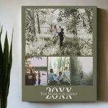 Lienzo De Imitación Collage de fotos de texto y foto personalizado<br><div class="desc">Haz un dibujo de pared personalizado de foto-keepsake - imagen falsa de tela envuelta de Ricaso - agrega tus propias fotos y texto - regalos de keepsake de collage de fotos</div>