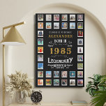Lienzo De Imitación Collage de Fotos Familiares de 1985, 40 cumpleaños<br><div class="desc">Dale a ese especial alguien un regalo que amarán y apreciarán para siempre: un cumpleaños personalizado, gran huella de tela falsa! Nuestra exclusiva y elegante impresión incluye una variedad de fotos favoritas e incluye el nombre y el año del destinatario del cumpleaños. Perfecto para iluminar cualquier espacio, este regalo atento...</div>