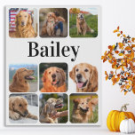 Lienzo De Imitación Collage de fotos Mascota moderno Personalizado Per<br><div class="desc">Celebra a tu mejor amigo con una imagen de mascota personalizado de fotos grabada en lienzo. Ya sea que tengas un cachorro nuevo, o para conmemorar todos los momentos especiales a través de cada año, cada mascota merece un lienzo fotográfico mascota personalizado! Nuestro lienzo de fotos para perros tiene 9...</div>