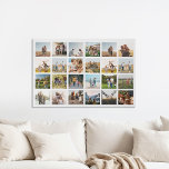 Lienzo De Imitación Collage de fotos moderno<br><div class="desc">Crea tu propio collage de fotos personalizado con imágenes de tela falsa con 24 de tus fotos favoritas.</div>