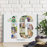 Lienzo De Imitación Collage de fotos número 16 Personalizado 16º cumpl<br><div class="desc">Crea tu propio regalo fotográfico personalizado para un cumpleaños 16. Este claro collage de fotos está en la forma del número 16 en un fondo blanco con tranquilos bordes verde azulados (verde azul gris). El collage puede contener 11 fotos y la plantilla está preparada para que añadas tus fotos favoritas...</div>