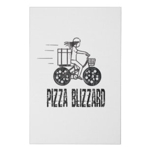 Lienzo De Imitación Conductor de Blizzard Bike Courier Pizza