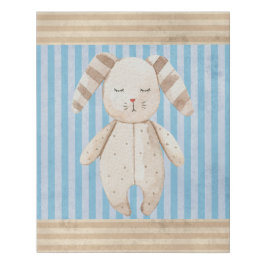 Lienzo De Imitación Conejito lindo conejo raya azul