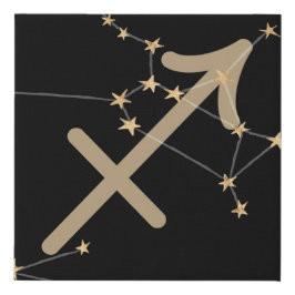 Lienzo De Imitación Constelación de oro y negro sagitario
