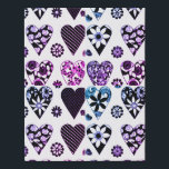 Lienzo De Imitación Corazones y flores resumen pop color moderno<br><div class="desc">Dé esta bella escena de arte pop de colores modernos a los corazones y flores abstractos a la que amas. Presenta audaces estampados de corazones y flores en negro,  rosa,  azul,  púrpura y blanco con atrevidos resúmenes negros. Dibujo moderno,  audaz y colorido de corazones y flores con motivos abstractos.</div>