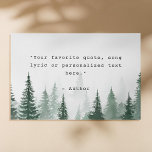 Lienzo De Imitación Crear su propia cotización<br><div class="desc">Crea tu propio arte de pared de tela de personalizado,  con tipografía de máquina de escribir minimalista y un paisaje natural de bosque nublado.</div>