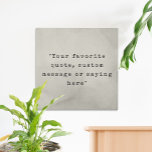 Lienzo De Imitación Crear su propia cotización<br><div class="desc">Crea tu propio arte de pared de lienzo de cita personalizado. Incluye tipografía de máquina de escribir minimalista y fondo de textura de grifo</div>