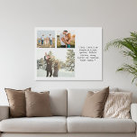 Lienzo De Imitación Crear su propia foto y presupuesto personalizada 3<br><div class="desc">Crea tu propio arte de pared de lienzo de cita personalizado. Incluye tres de tus fotos y texto personalizado en tipografía de máquina de escribir minimalista.</div>