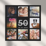 Lienzo De Imitación Cumpleaños 50 collage de fotos personalizados mono<br><div class="desc">Un regalo de cumpleaños número 50 (o cualquier edad) único, celebrando su vida con un collage de 8 de tus fotos. Añada imágenes de su familia, amigos, mascotas, pasatiempos o destino de viaje de ensueño. Personalice y agregue un nombre, edad 50 y fecha. Letras de color blanco y gris. Un...</div>