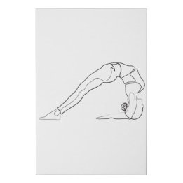 Lienzo De Imitación Dibujo De Fitness De Línea Única Art One