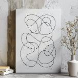 Lienzo De Imitación Dibujo de líneas abstractas contemporáneas en blan<br><div class="desc">Este elegante y fresco dibujo presenta un minimalista arte de línea continua en blanco y negro.</div>