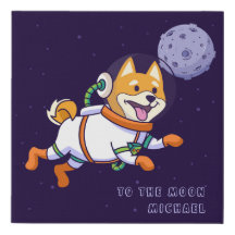 Dogecoin A La Luna Shiba Inu Perro Personalizado