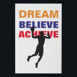 Lienzo De Imitación Dream Believe Achieve Basketball Pop Art<br><div class="desc">Citas motivacionales posters de arte e impresiones - Sueño,  Creer,  Lograr - Siempre Parece Imposible Hasta Que Se Haga</div>
