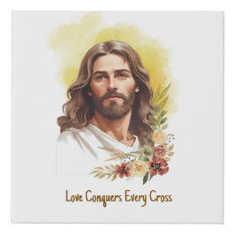 Lienzo De Imitación El amor conquista cada cruz - Jesús