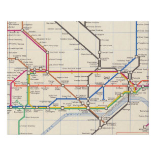 Lienzo De Imitación El mapa subterráneo de Londres