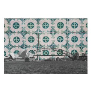 Lienzo De Imitación El puerto de Sydney se reúne con los mosaicos port