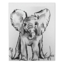 Elefante del bebé blanco y negro