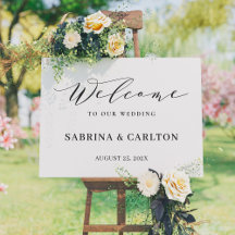 Elegante guión de bienvenida Boda de Rótulo