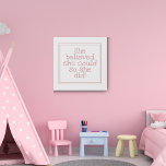 Lienzo De Imitación Ella Creía Que Podía Así Que Ella Pink<br><div class="desc">Adorable decoración de arte en la pared para una habitación de chicas,  con un mensaje hermoso y motivacional para ella.</div>