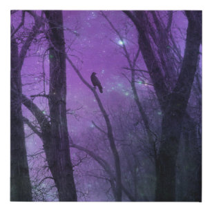 Lienzo De Imitación Estrellas de Woodland Púrpura