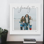 Lienzo De Imitación Familia amorosa fotografía personalizada y tipogra<br><div class="desc">Amor Corazón Familia Personalizada Foto y texto Tipografía arte en la pared - Faux Wrapped Canvas Print de Ricaso - agrega tu propia fotografía y texto a este gran lienzo falso</div>