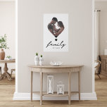 Lienzo De Imitación Familia de fotos guión moderno simple Corazón simp<br><div class="desc">Familia fotográfica Guión moderno Simple Heart Faux Canvas Print Wall Art incluye tu foto favorita con el elegante texto "Familia" en tipografía de escritura moderna y el año establecido con el acento de un corazón amoroso. Un regalo perfecto para Navidades, cumpleaños, Día de la Madre, Día del Padre, aniversario, recién...</div>