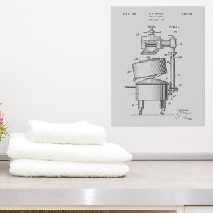 Lienzo De Imitación Farmhouse 1926 Lavadora Patente Faux Canvas