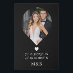 Lienzo De Imitación Foto Monograma Romántico Corazón Coordina Moderno<br><div class="desc">Fotografía Monograma Romántico Corazón Coordina Modern Faux Canvas Print Wall Art incluye tu foto favorita con tus coordenadas monográficas y personalizados de longitud y latitud que son especiales para ti en la tipografía de escritura moderna. Un regalo perfecto para bodas, cumpleaños, Navidades, El día de San Valentín, aniversario y mucho...</div>