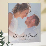 Lienzo De Imitación Foto personalizado con guión caprichoso<br><div class="desc">Personaliza este lienzo falso con tu foto favorita! Hemos incluido un ejemplo de texto en negro, incluyendo nombres en un guión animado y caprichoso. Pero por favor no se sientan limitados por nuestro formato de ejemplo que usa nombres de pila y una fecha! Puede reemplazar los nombres de ejemplo y...</div>