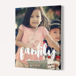 Lienzo De Imitación Fotografía de tipo superior de pincel moderno fami<br><div class="desc">Muestra tus fotos familiares favoritas con esta moderna impresión de tela falsa,  con la palabra Familia en un hermoso superpuesto de texto. Puede cambiar fácilmente el color y el tamaño del texto para que se ajuste a su imagen.</div>