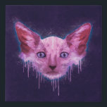 Lienzo De Imitación Gato de Pop Art Lykoi Werewolf<br><div class="desc">Una pintura digital textural de la cabeza de un gato likoi con arañazos,  salpicaduras y goteo sobre un fondo áspero y texturado.</div>