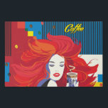 Lienzo De Imitación "Hermosa Mujer de Moda y Copa de Café" POP-ART<br><div class="desc">"Beautiful Fashion Woman and Coffee Cup" poster de Arte POP,  Retro,  Diseño,  Rojo,  Azul,  Amarillo,  brillante color dinámico,  Estilo Memphis,  Decoración,  Resumen chica de cabello rojo,  jengibre,  arte,  concepto moderno,  Día de la Mujer,  El día de San Valentín,  Día de la Madre,  Cumpleaños,  Regalo de Navidad</div>