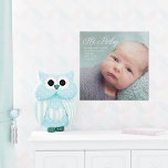 Lienzo De Imitación Hi Baby Photo Moda White Script Estadísticas de na<br><div class="desc">Tipografía blanca de moda sobre Hi Baby y tu hermosa fotografía recién nacida en esta pequeña foto de diseño de lienzo falsa. Planilla perfecta de fotos neutra de género para un niño o chica en esta encantadora decoración minimalista de pared para un vivero.</div>