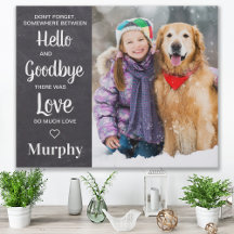 Hola Adiós Mascota Memorial Personalizado Dog Phot